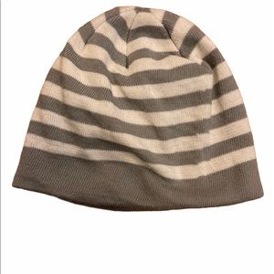 Xhilaration women’s grey and white striped beanie